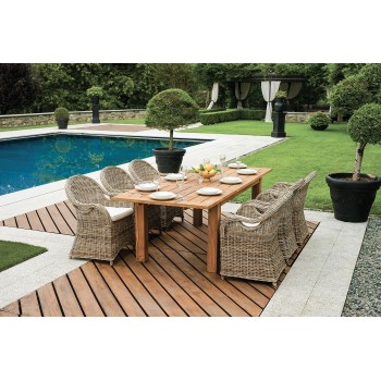TABLE BOIS EXTENSIBLE / ASORTIMENTS DE CHAISE BOIS TISSE