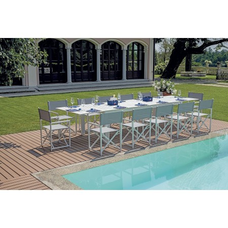WEISSER ALUMINIUM-AUSSENTISCH