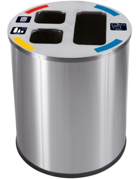 COLLECTEUR DE TRI 40L - 3 COMPARTIMENTS