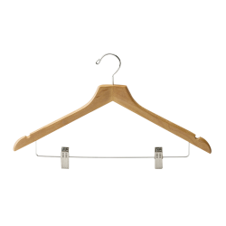 CINTRE EN BOIS AVEC PINCES ET ENCOCHES