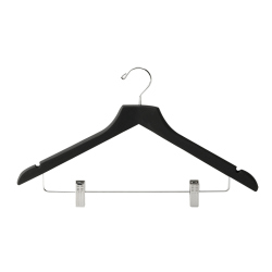 WOODEN COAT HANGER WITH NON-SLIP BAR