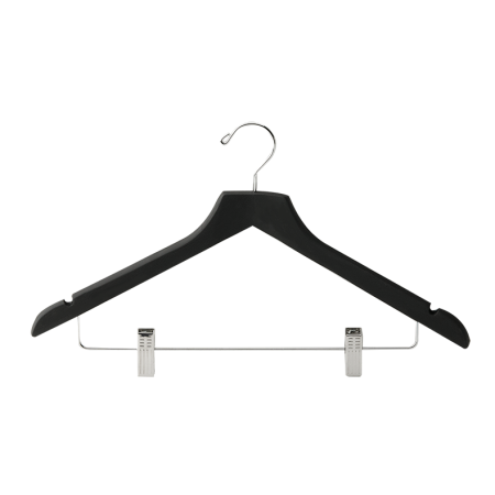 CINTRE EN BOIS AVEC BARRE ANTIDERAPANTE
