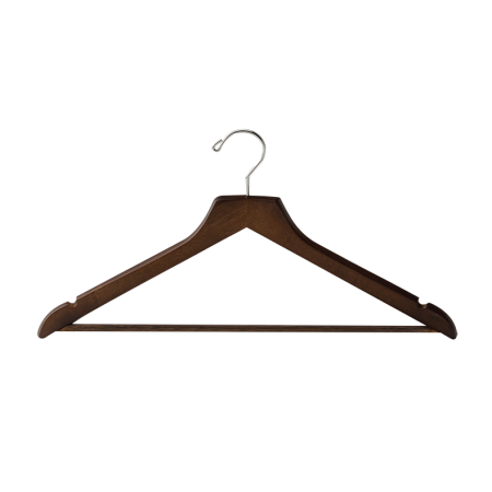 WOODEN COAT HANGER WITH NON-SLIP BAR