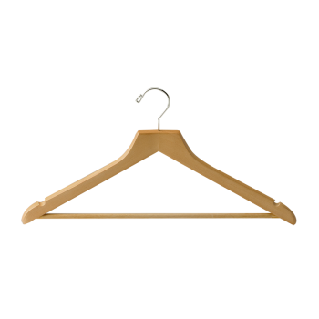 WOODEN COAT HANGER WITH NON-SLIP BAR