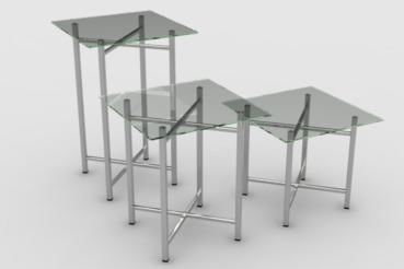 Tables de buffet TABLES DE BUFFET INOX ET VERRE